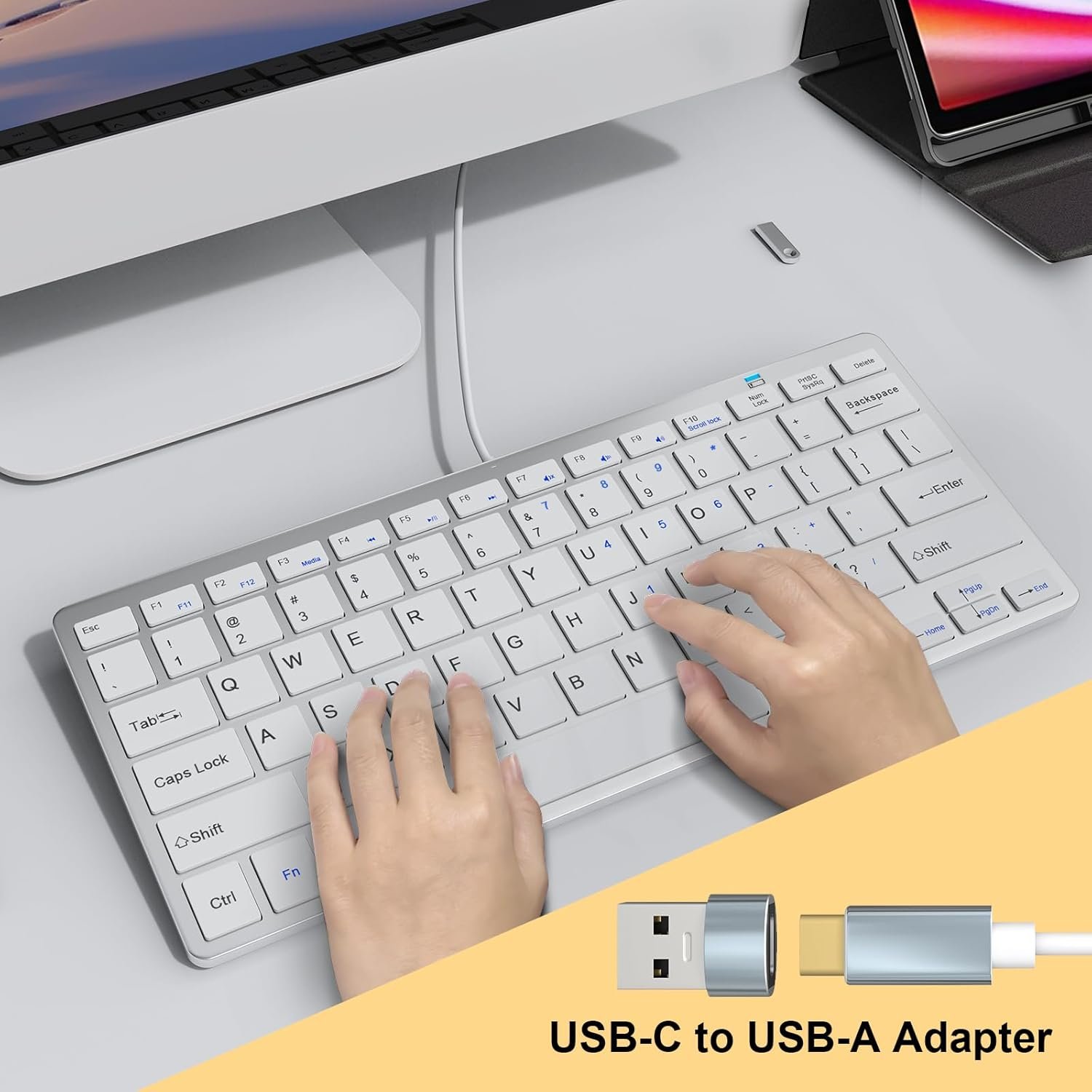 Ultra-Slim 78keys USB-C Mini Wired Keyboard thumbnail