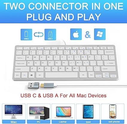 Ultra-Slim 78keys USB-C Mini Wired Keyboard thumbnail