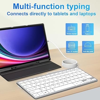 Ultra-Slim 78keys USB-C Mini Wired Keyboard thumbnail