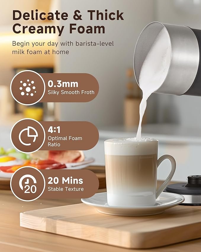 AMZCHEF Milk Frother Electric 8.11oz thumbnail