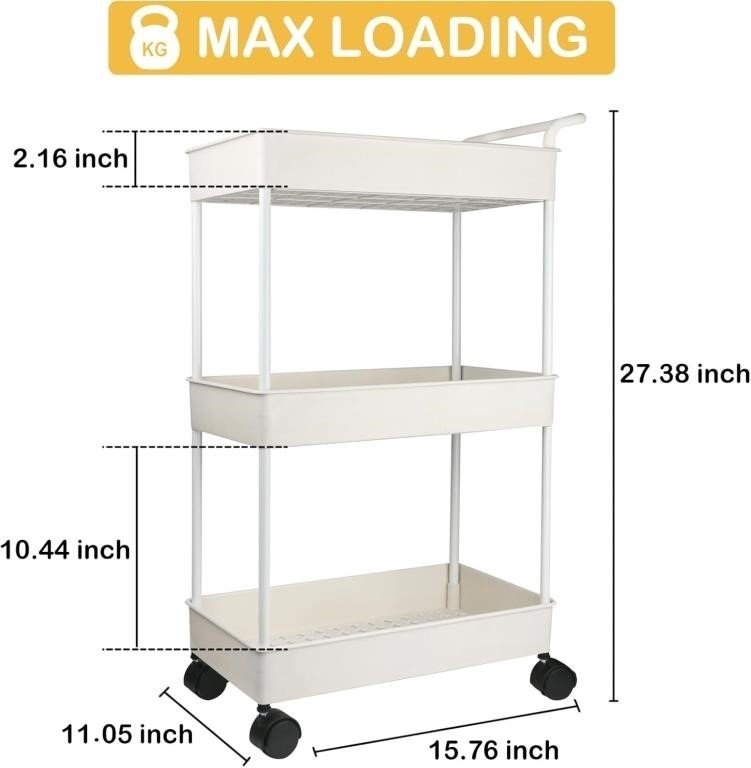 Baby Diaper Caddy, Plastic Movable Cart for Newborn thumbnail