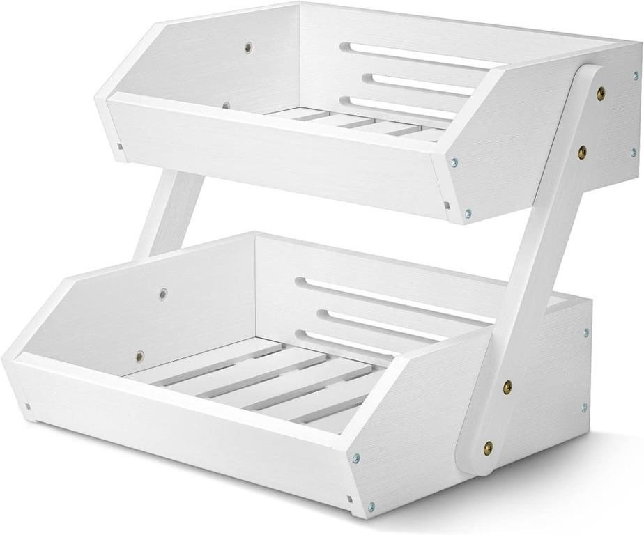 HOMEFAVOR Fruit Basket for Kitchen, 2-Tier Fruit basket