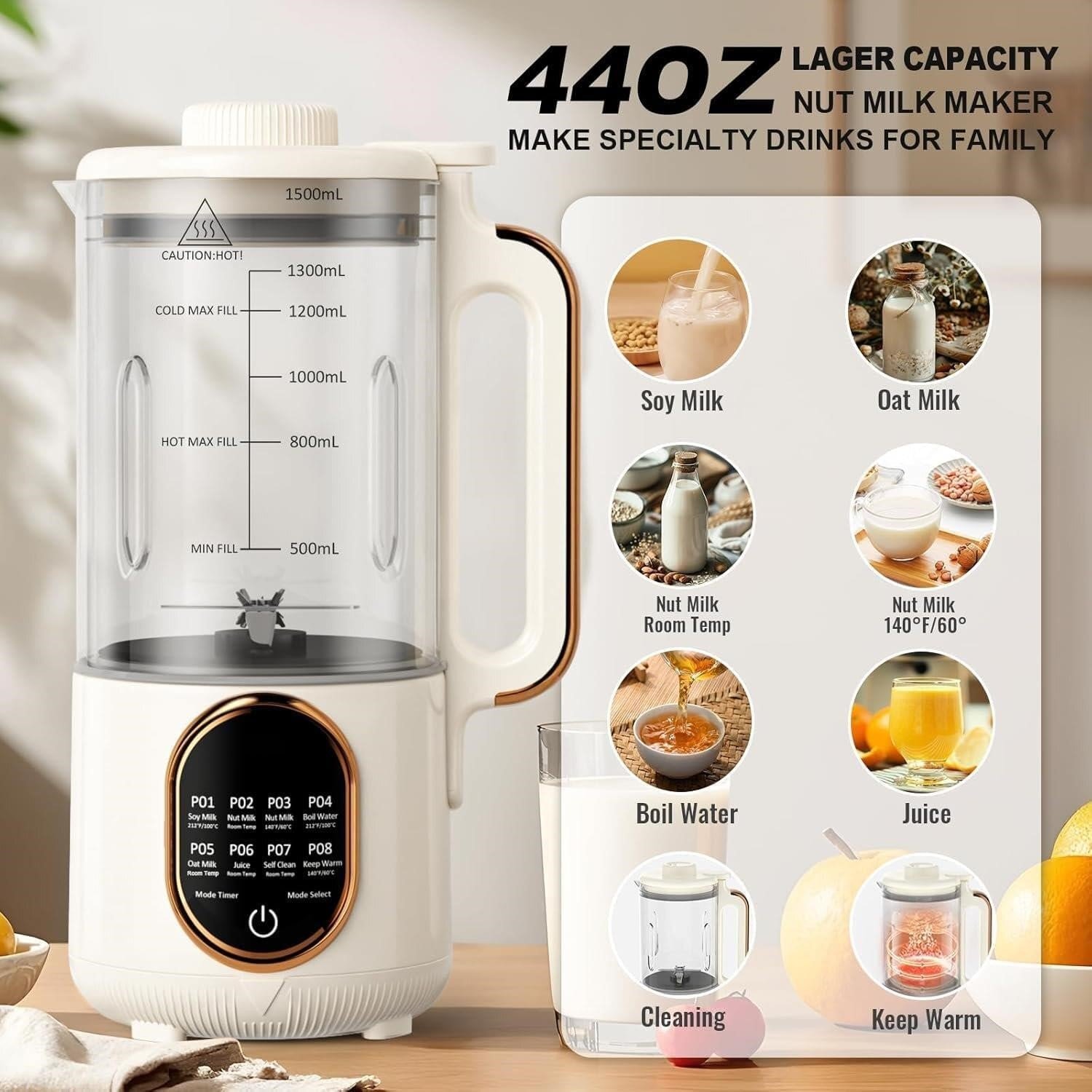 NEW-1500ml Automatic Nut Milk Maker LM18078 (Quantity Available: 8) thumbnail