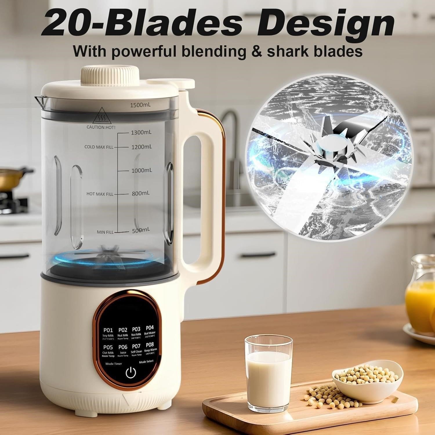 NEW-1500ml Automatic Nut Milk Maker LM18078 (Quantity Available: 8) thumbnail