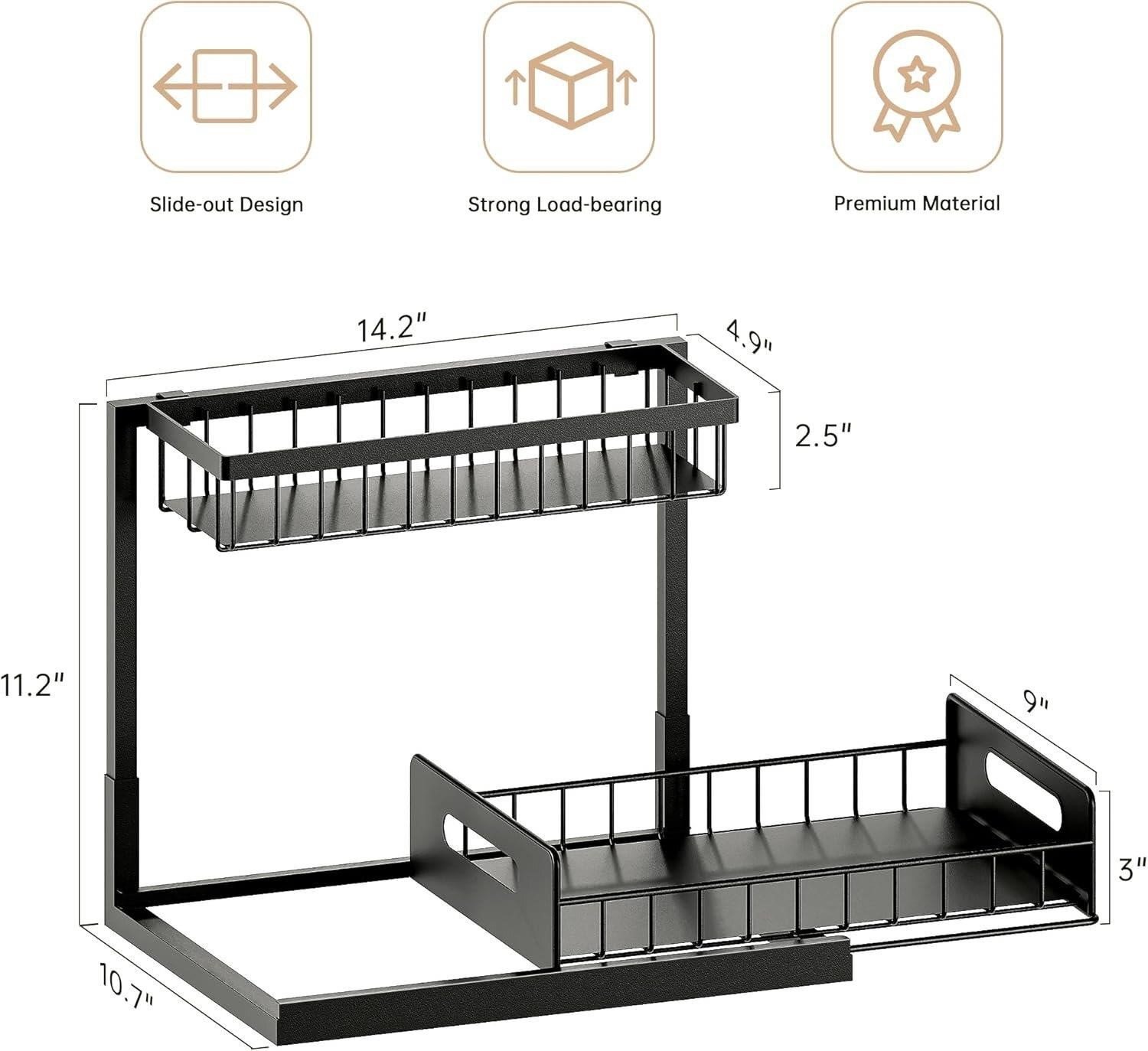 NEW-Pull Out Sink Shelf for Kitchen LM17904 thumbnail