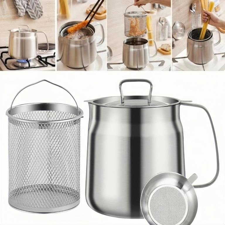 Stainless Steel Deep Fryer Pot with Basket