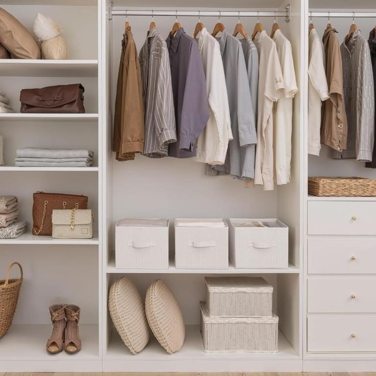 StorageWorks Shelf Organizer Bins - Beige (qty2) thumbnail