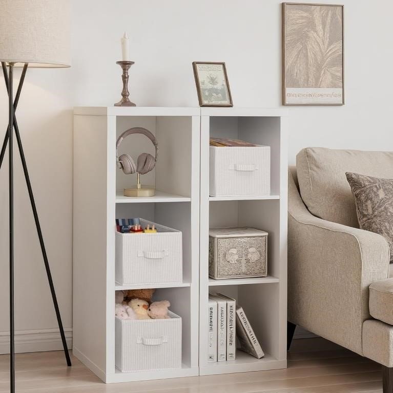 StorageWorks Shelf Organizer Bins - Beige (qty2) thumbnail