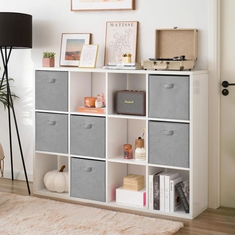 GRANNY SAYS Cube Storage Bins 13x13 Inch Gray - 6 Pack thumbnail