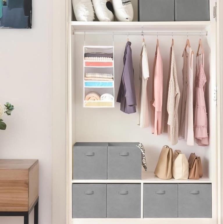 GRANNY SAYS Cube Storage Bins 13x13 Inch Gray - 6 Pack thumbnail