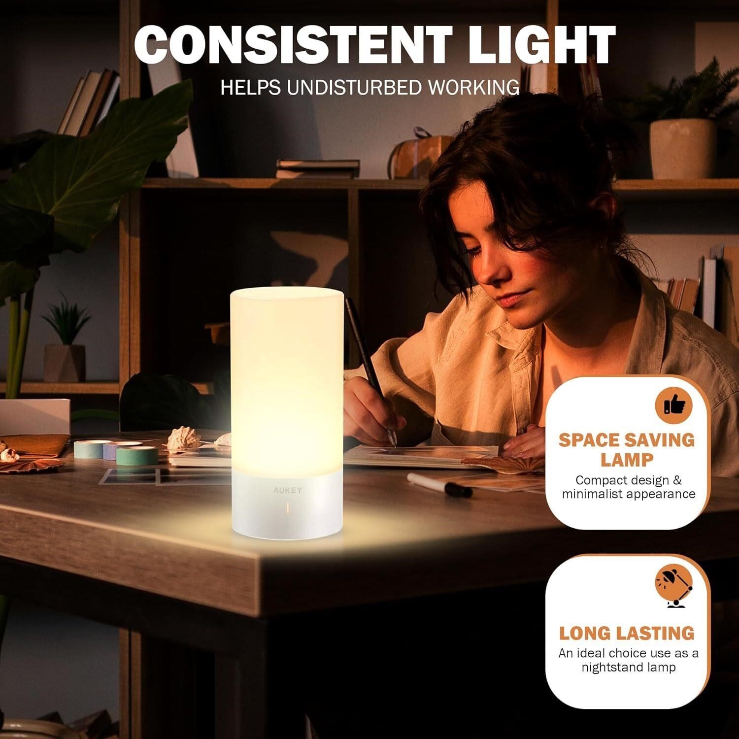 Generic Touch Control Bedside Table Lamp thumbnail