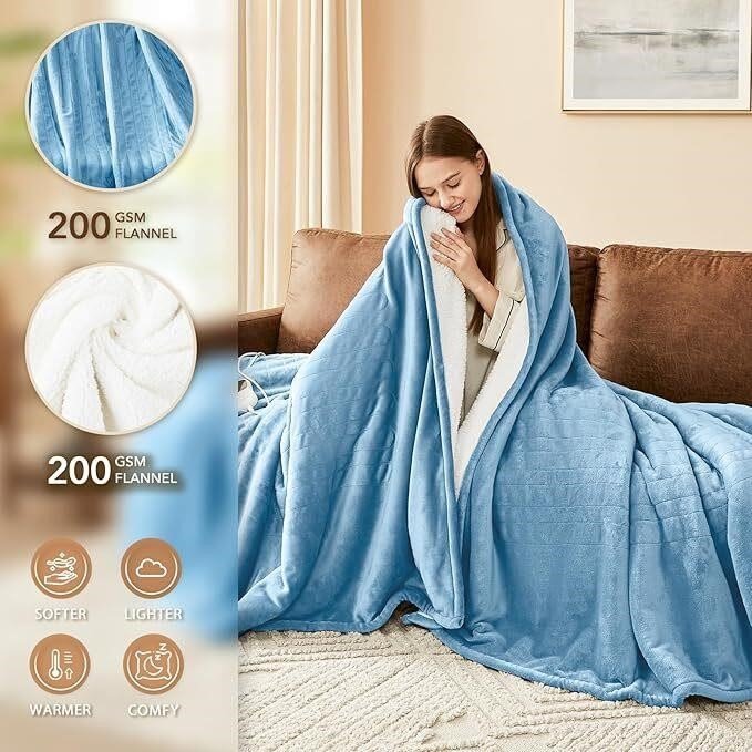 Homemate Electric Heated Blanket Twin Size 62" x 84" thumbnail