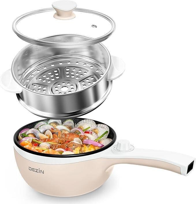 Dezin Hot Pot Electric with Steamer Upgraded