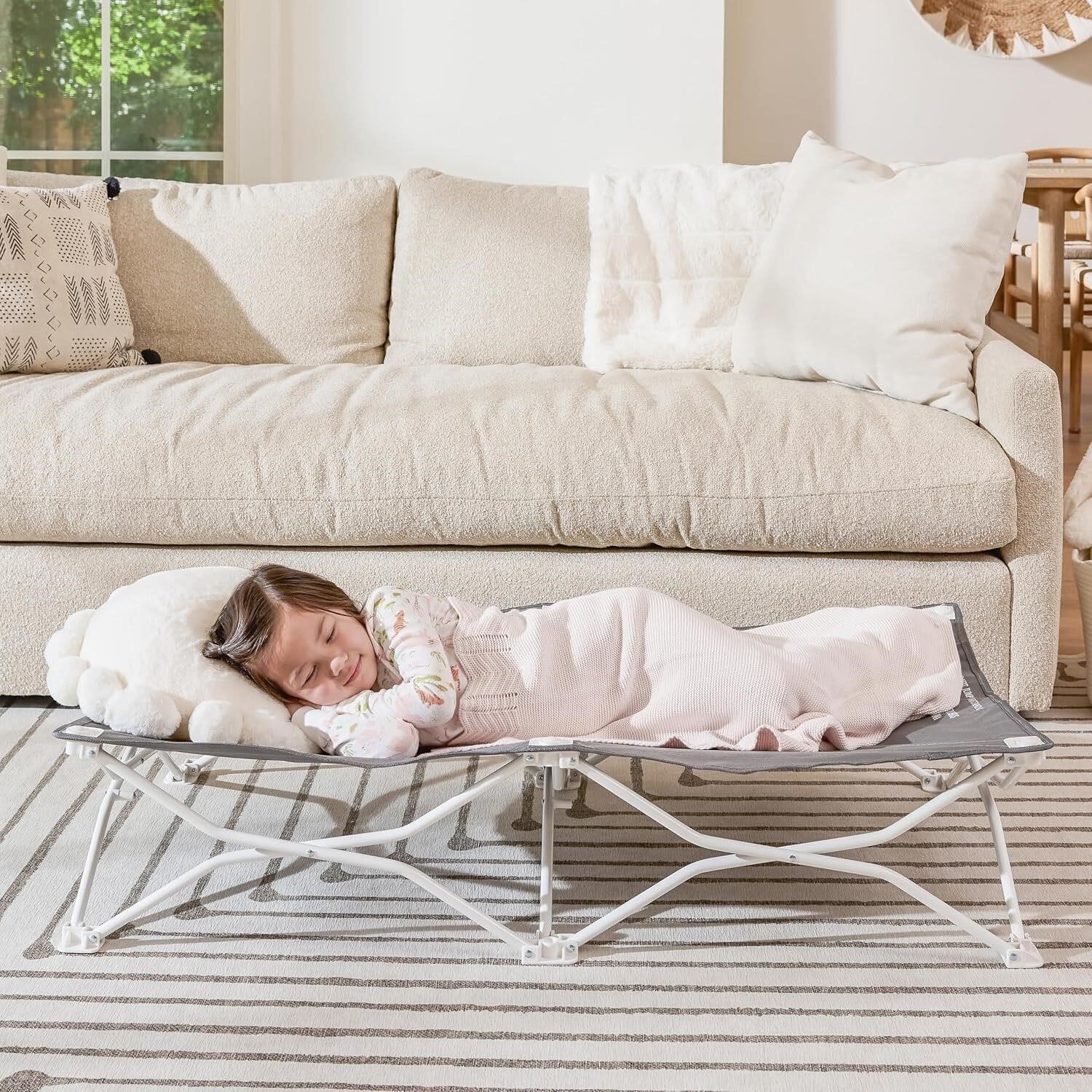 Gray and White My Cot Portable Toddler Bed thumbnail