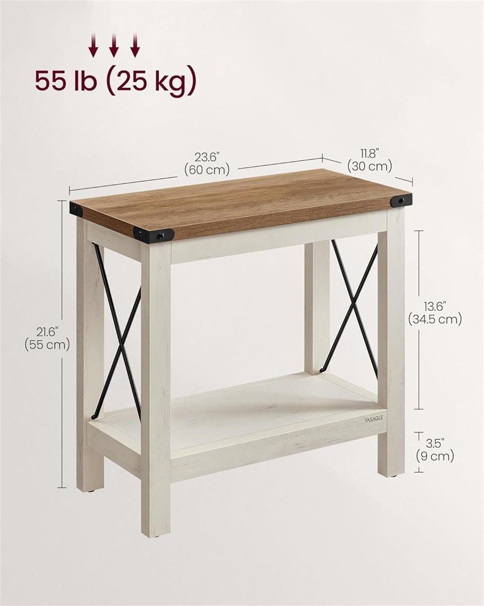 2-Tier End Table with Bottom Shelf
