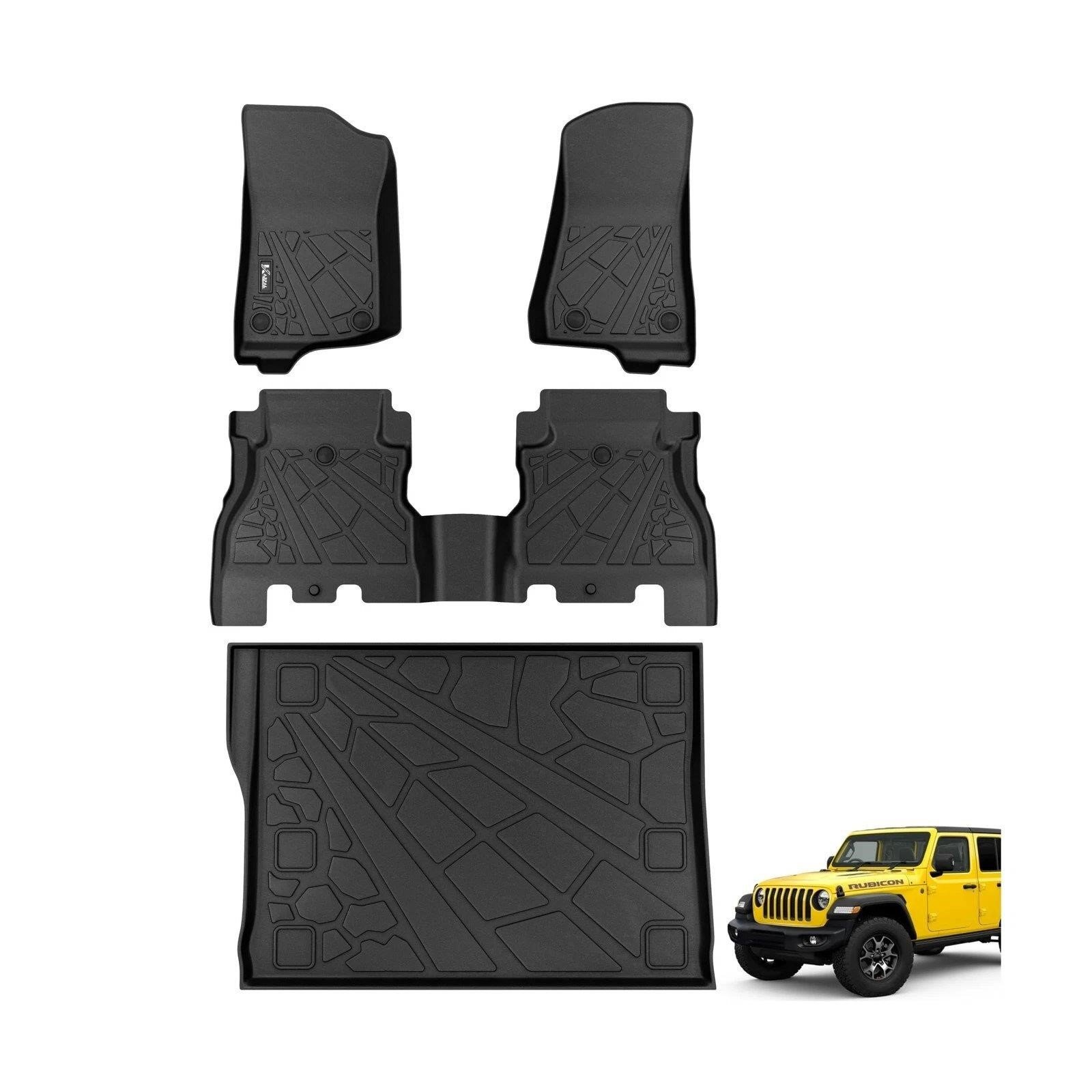 KARPAL Floor Mats & Cargo Liner for 2018-2025 Jeep Wrangler JL(QTY2)