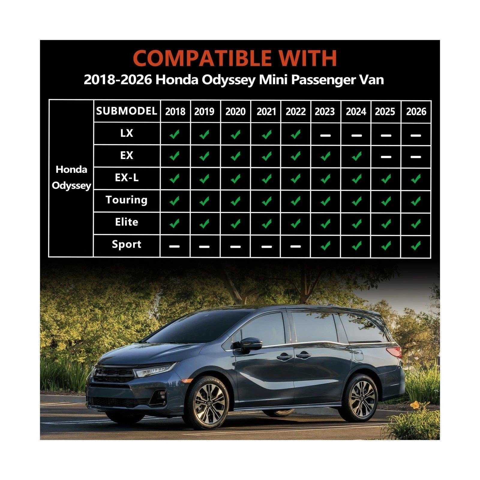 Floor Mats Set for Honda Odyssey 2018-2026 (qty2) thumbnail