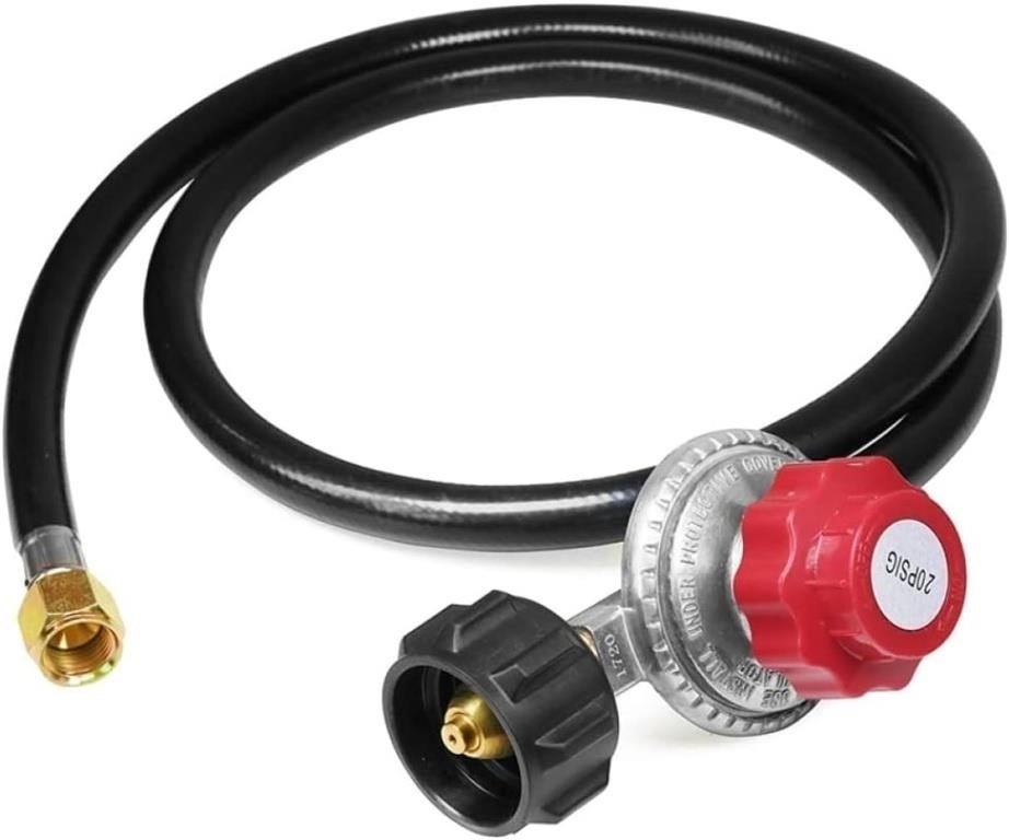 Adjustable High Pressure Propane Regulator with Hose