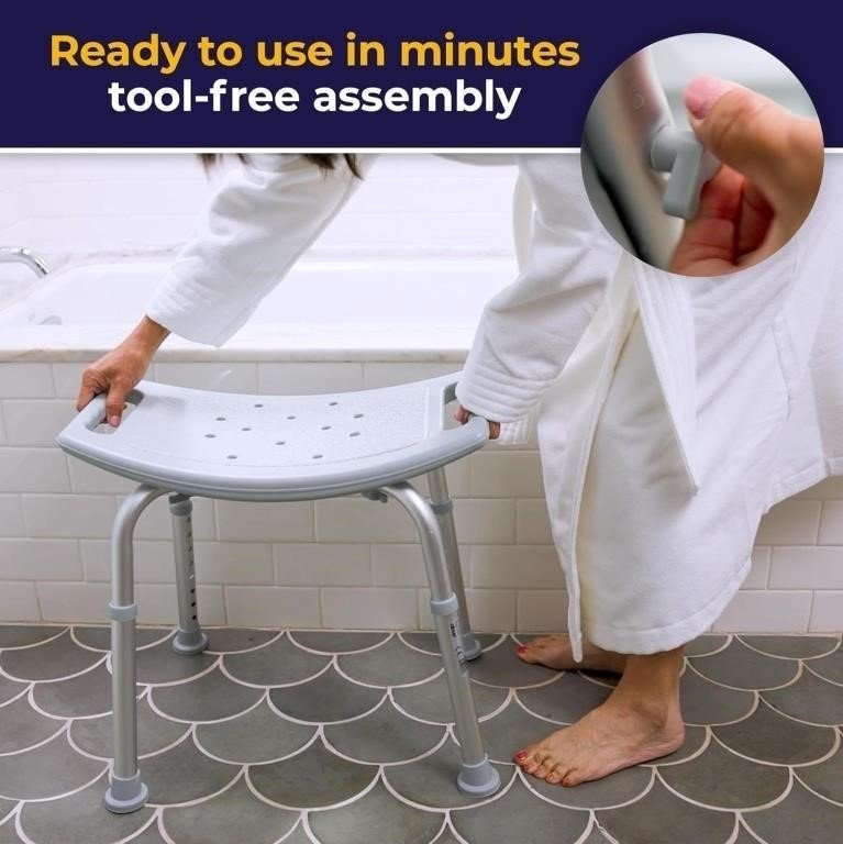 Drive Medical RTL12203KDR Shower Chair, Adjustable thumbnail