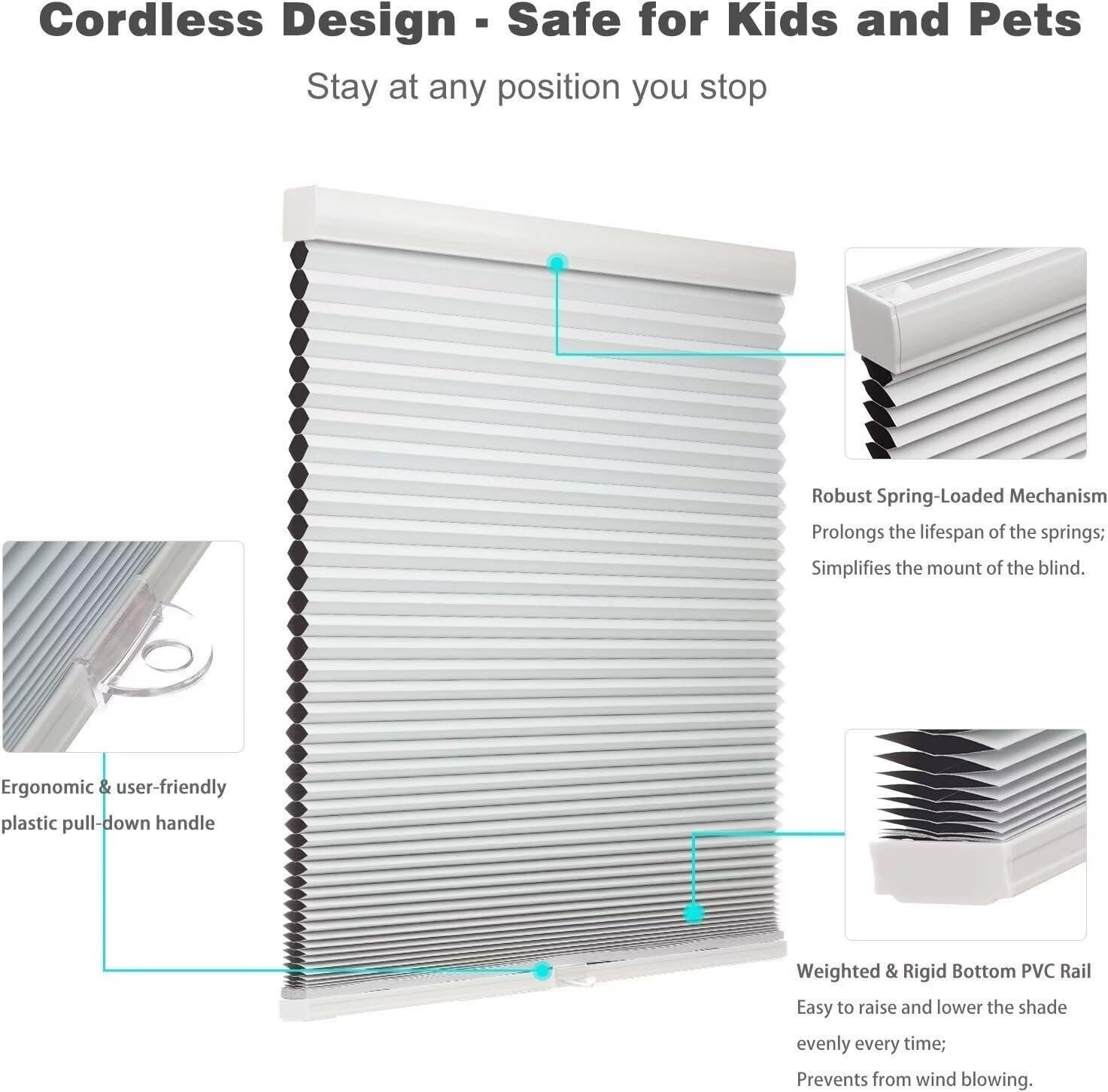 2pcs Blackout Cellular Shades (35.5" W x 64" H) thumbnail