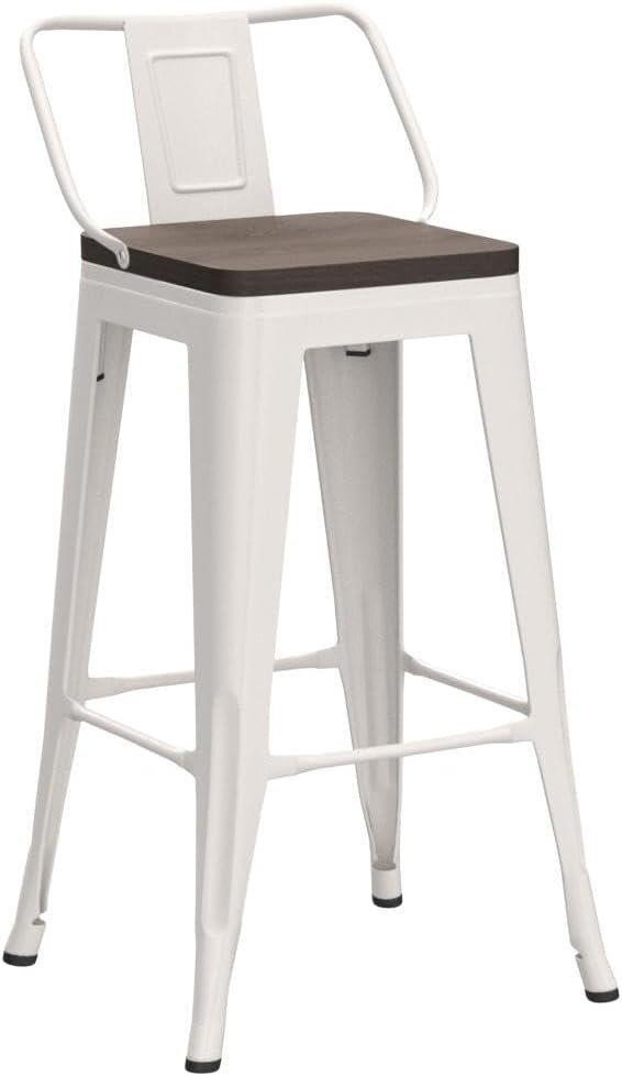 24" Metal Bar Stool with Back thumbnail