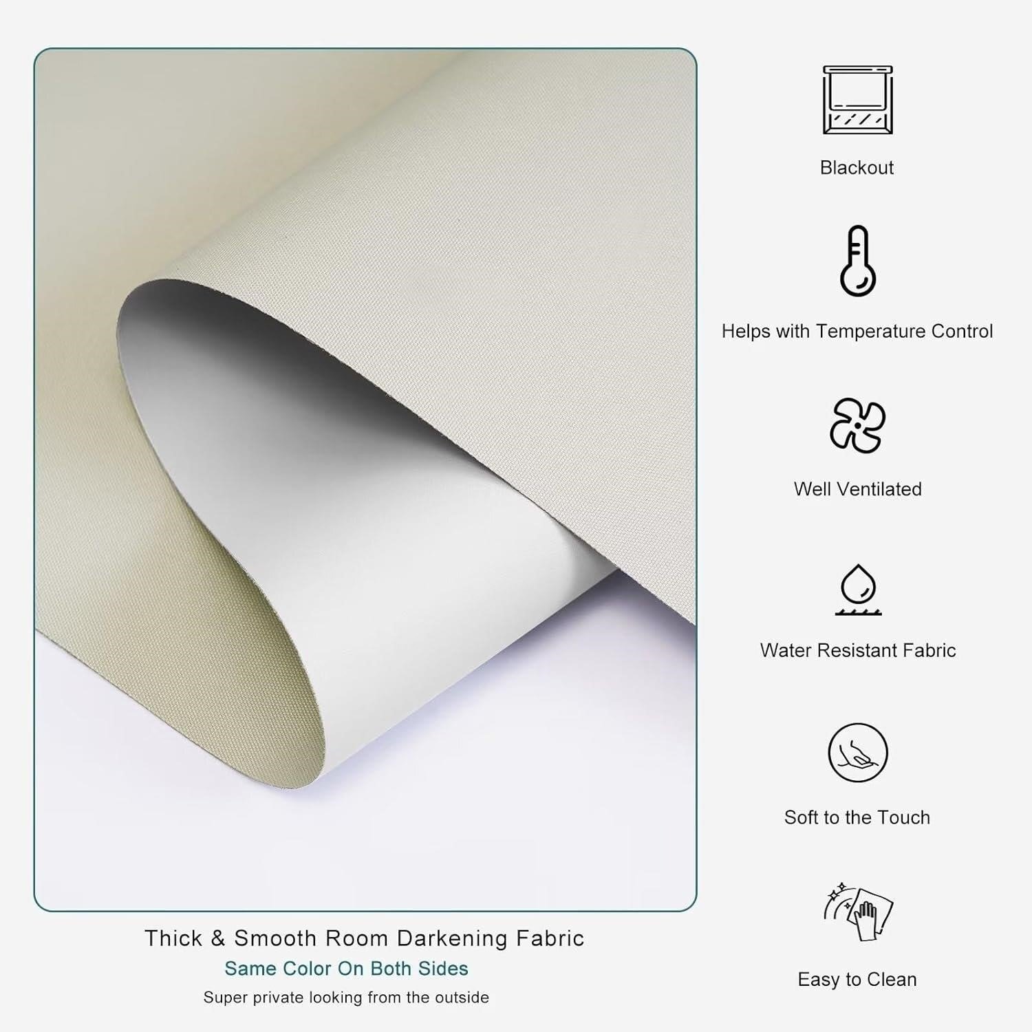 Cordless Fabric Window Roller Shade 48"W x 72"H thumbnail