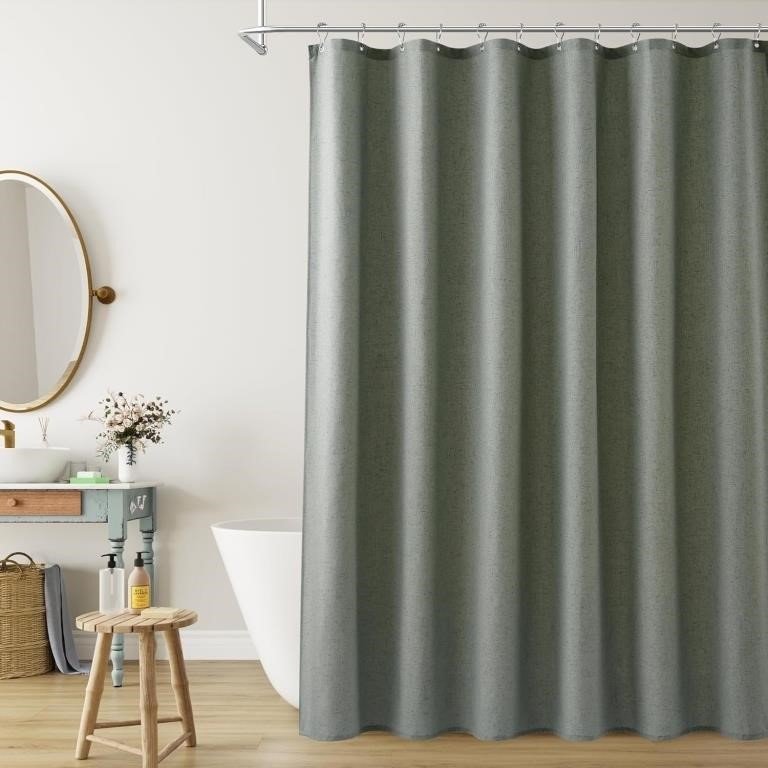 Naturoom Desert Sage Linen Shower Curtain, Country