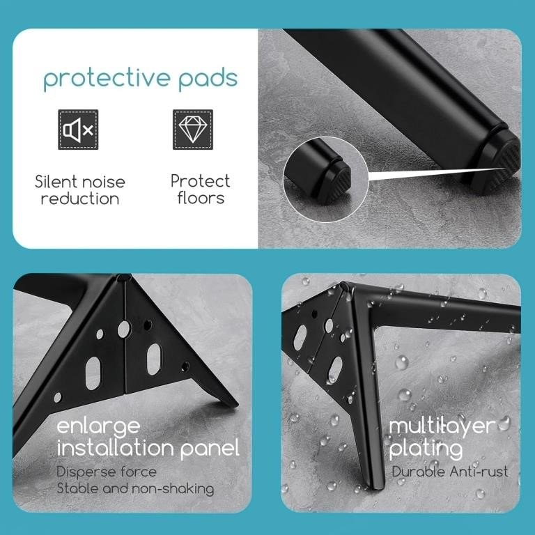 Black Furniture Legs Heavy Duty, Metal Legs  thumbnail