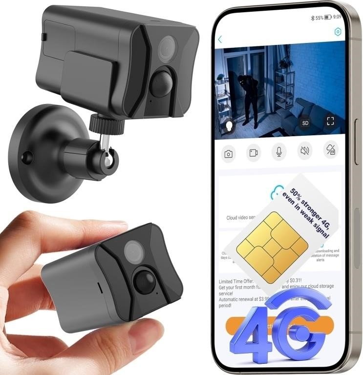 4G LTE Cellular Security Camera Indoor/Outdoor