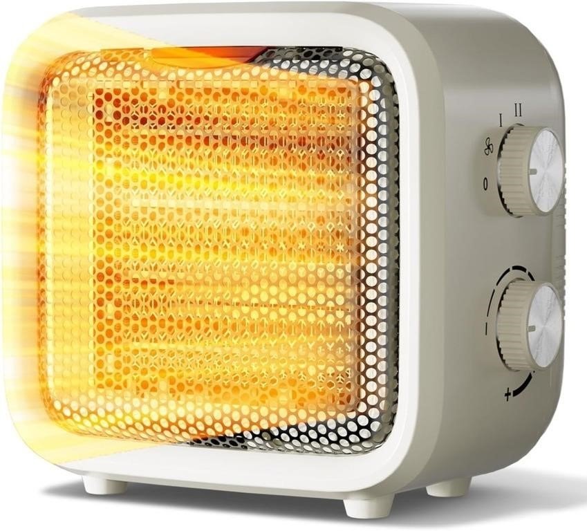 Small Space Heater, 1500W Mini Desk Heater for Office