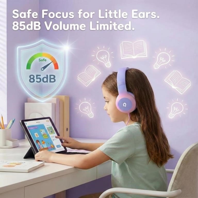 Wired Kids Headphones with USB C Plug, 85dB  thumbnail