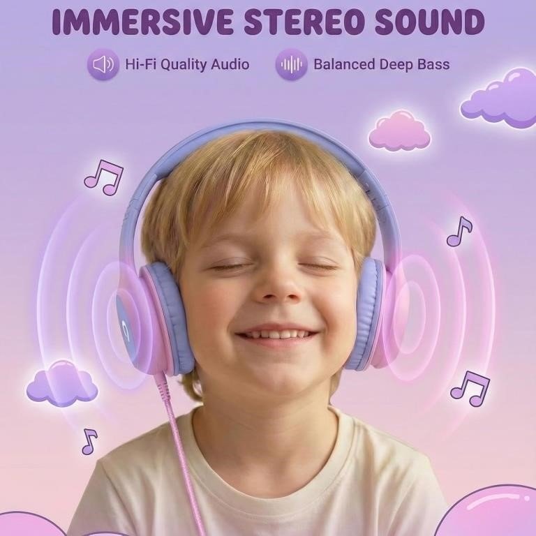 Wired Kids Headphones with USB C Plug, 85dB  thumbnail