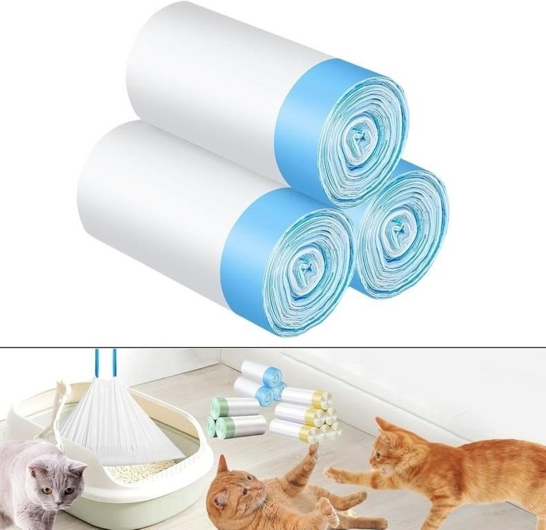 Cat Litter Bags for Litter Box Liners - 60 Pack thumbnail
