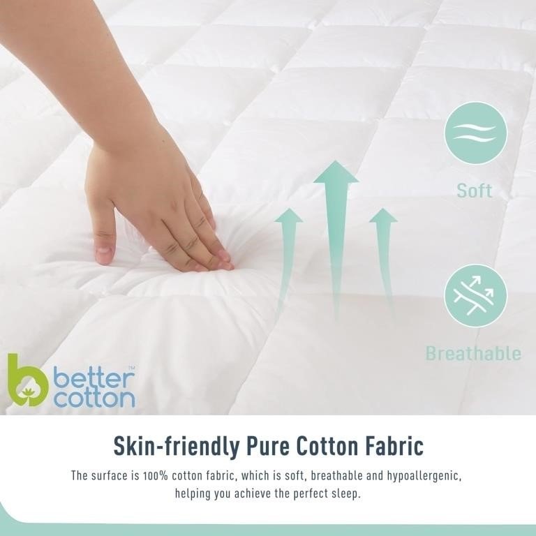 King Mattress Pad Cotton Mattress Pad Cover thumbnail