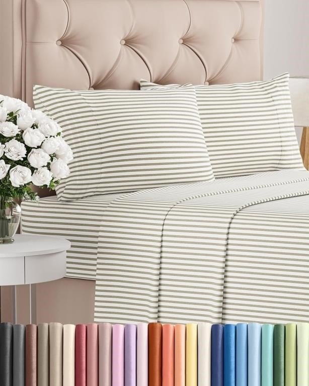 King Size 4 Piece Sheet Set - Comfy Breathable & Cooling Bed Sheets