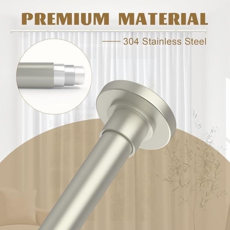 GXOACKJ Brushed Nickel Shower Curtain Rods - 31-80 thumbnail