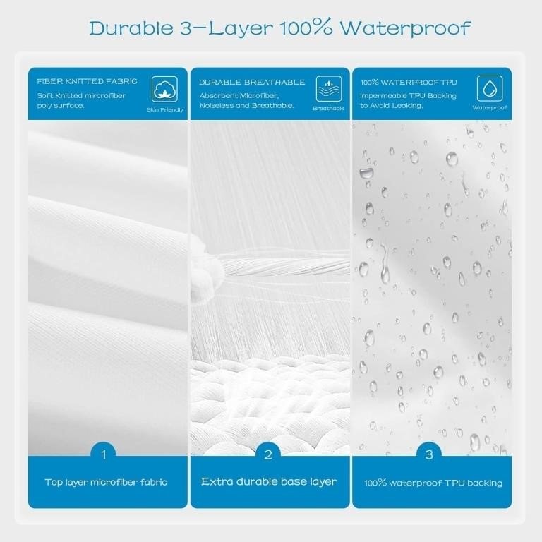 GRT 2 Pack Twin Mattress Protector Waterproof thumbnail
