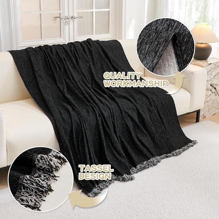 MYSKY HOME Couch Covers for Sofa, Black Couch Sofa thumbnail