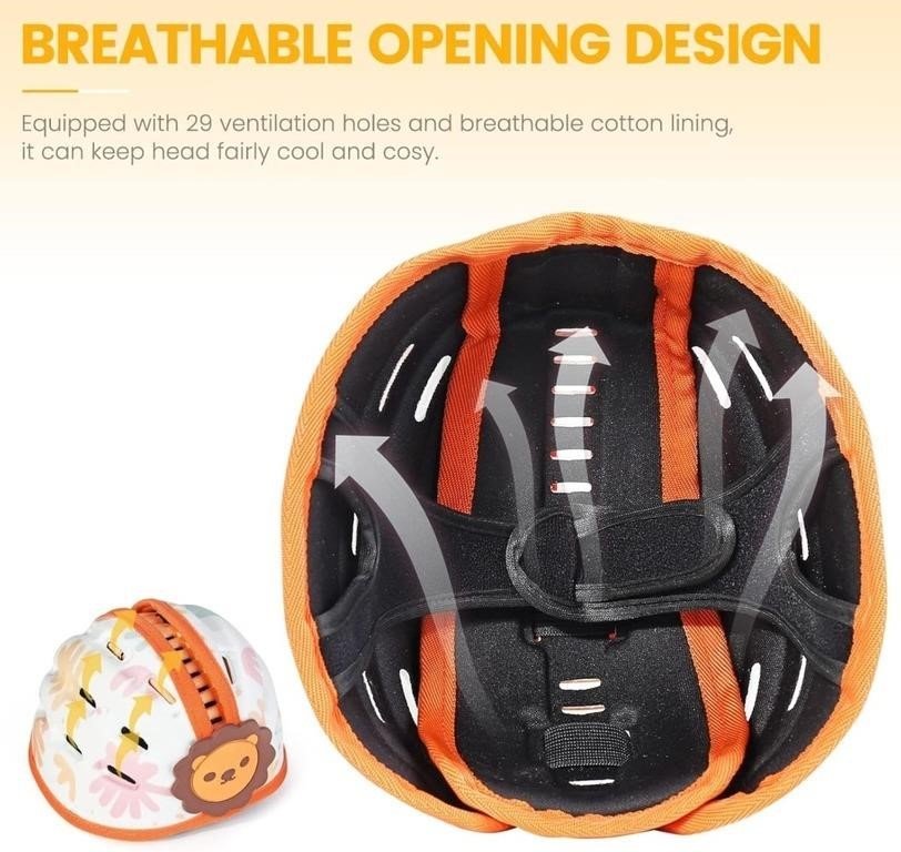 Baby Safety Helmet for Crawling & Walking - Orange Lion thumbnail