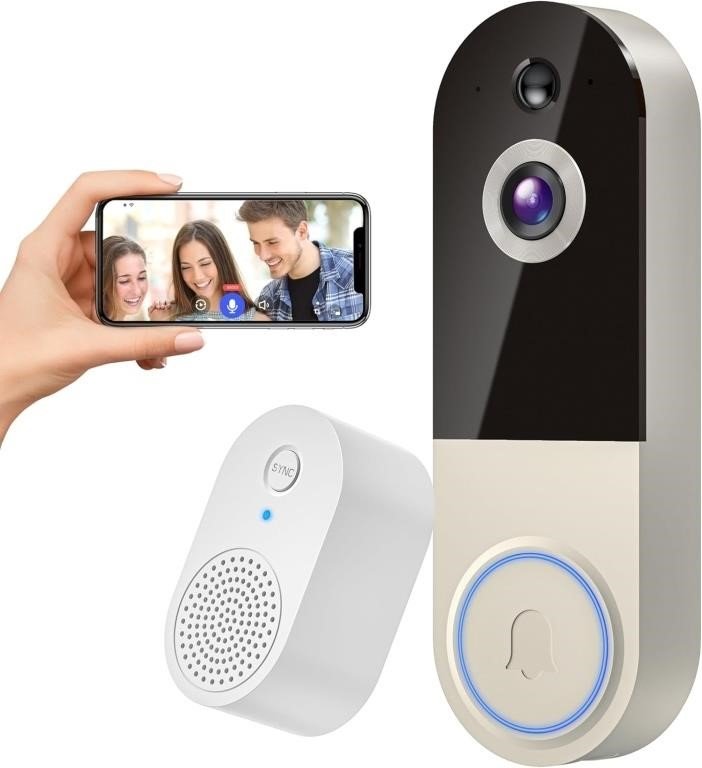 1080p Wireless Doorbell Camera, AI Human Detection