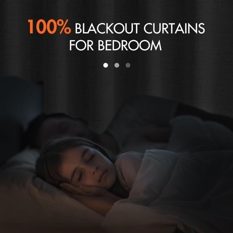 MIULEE 100% Blackout Linen Curtains 120" Length thumbnail