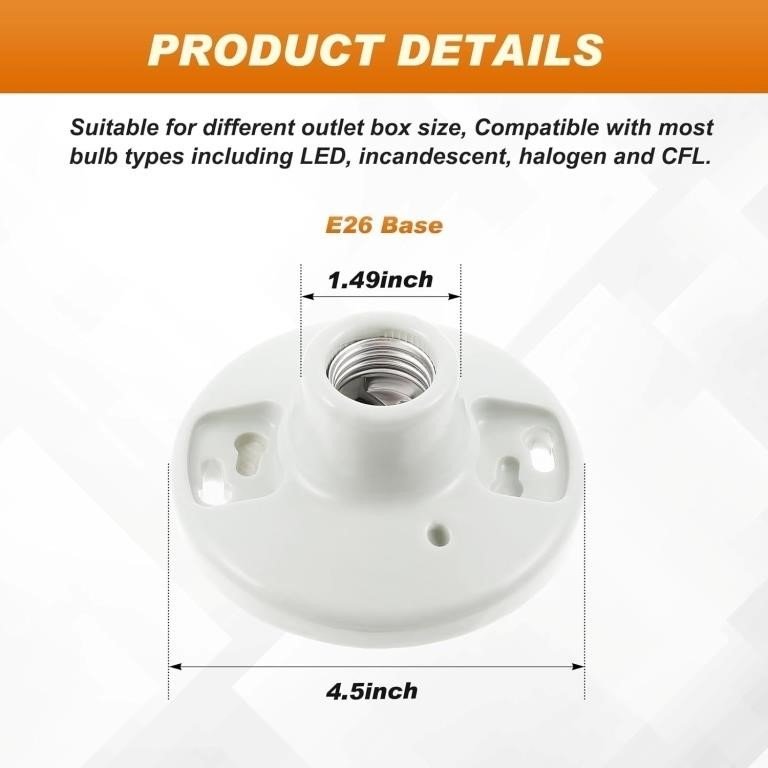 4 Pcs Keyless E26 Lamp Holder with Pull Chain  thumbnail