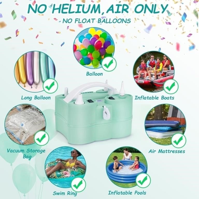 AGPtEK 3-in-1 Air Pump for Inflatables & Balloons thumbnail