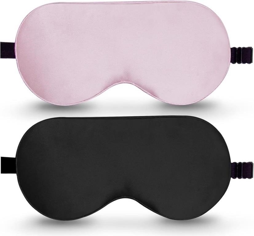 BeeVines Silk Sleep Mask, 2 Pack 100 Real Natural
