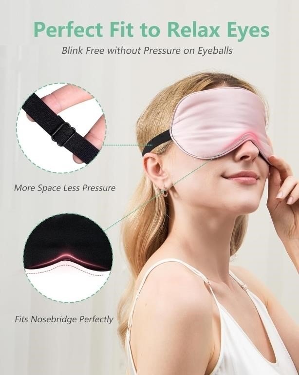 BeeVines Silk Sleep Mask, 2 Pack 100 Real Natural thumbnail