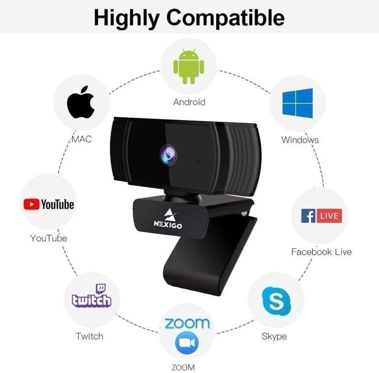NexiGo N930AF 1080P Webcam with Microphone & Privacy Cover  thumbnail