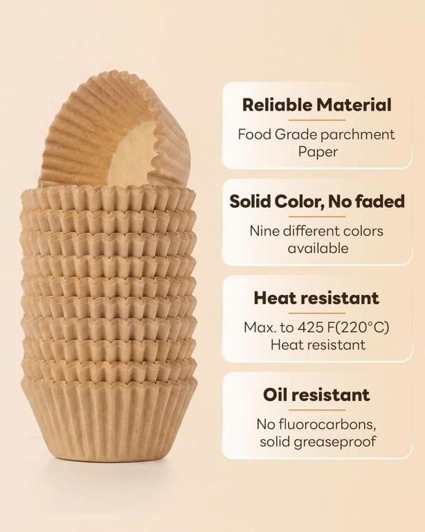 Bake Choice 400pcs Natural Mini Cupcake Liners for thumbnail