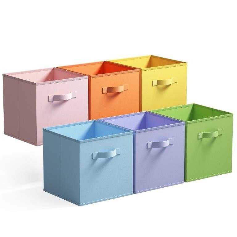 GRANNY SAYS 11x11 storage cubes for shelves, Rainbow thumbnail